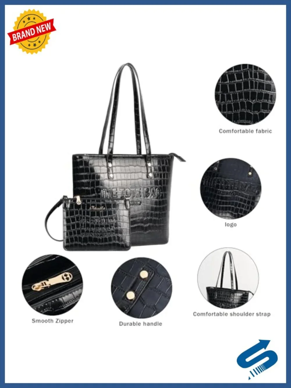 Medium PU Leather Top Handle Tote Bag with Zipper